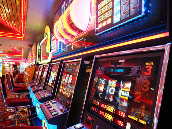 background with slot machines